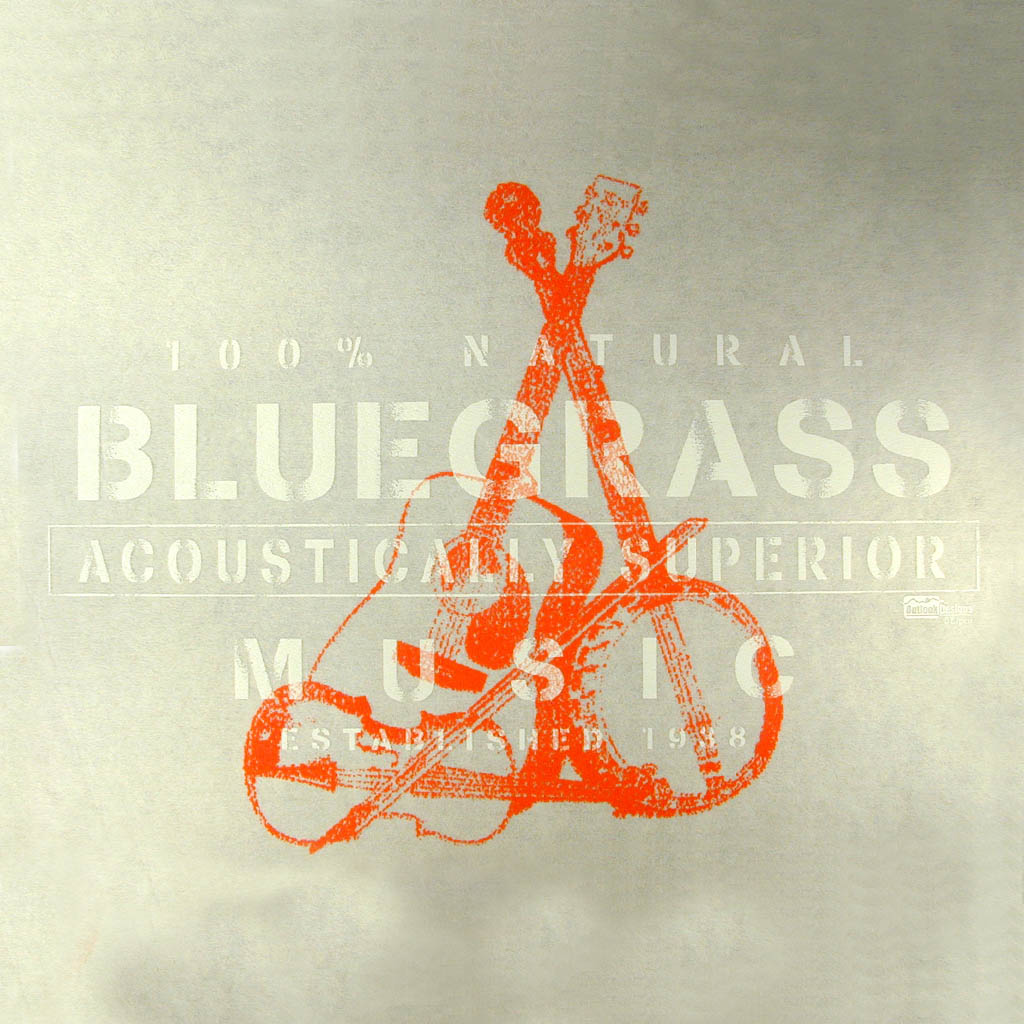 Bluegrass Stencil Dist T-Shirt Design D01042BLUEGR