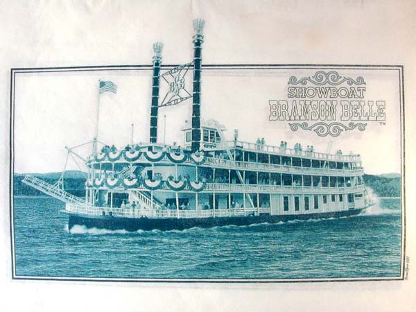 Monochrome Branson Belle Showboat T-Shirt Design D01198BRANSO