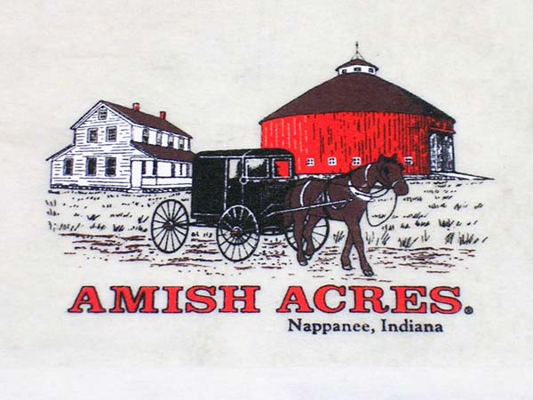 Amish Acres With Buggy Red Barn T-Shirt Design D01252AMISHA