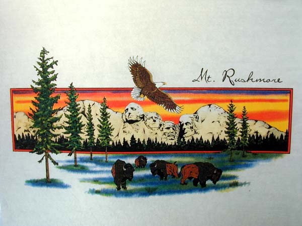 Mt Rushmore Sunset With Animals T-Shirt Design D01283NDMTRU