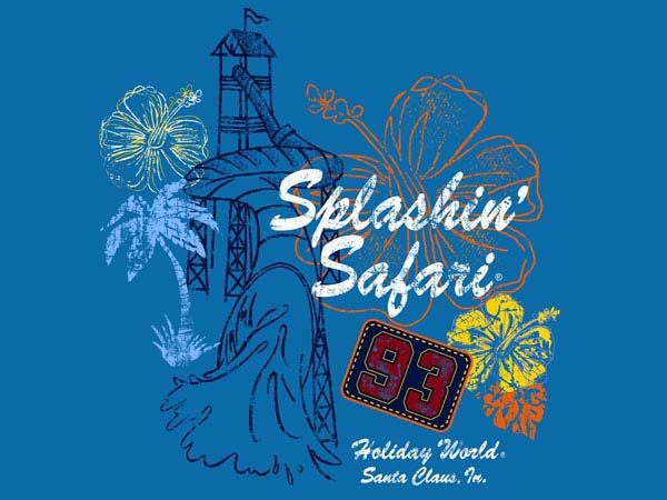 Splashin Safari With Slide And Flowers T-Shirt Design D01325SPLASH