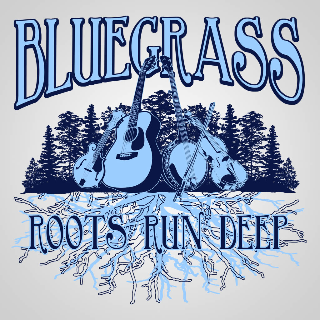 Bluegrass Roots Run Deep T-Shirt Design D01433BLUEGR