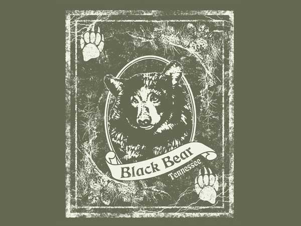 Black Bear With Tracks Name Drop T-Shirt Design D01541NDBEAR