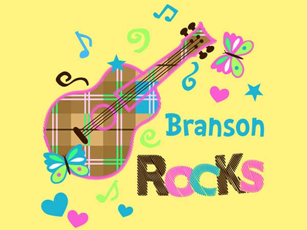 Guitar Rocks Name Drop T-Shirt Design D01546NDROCK