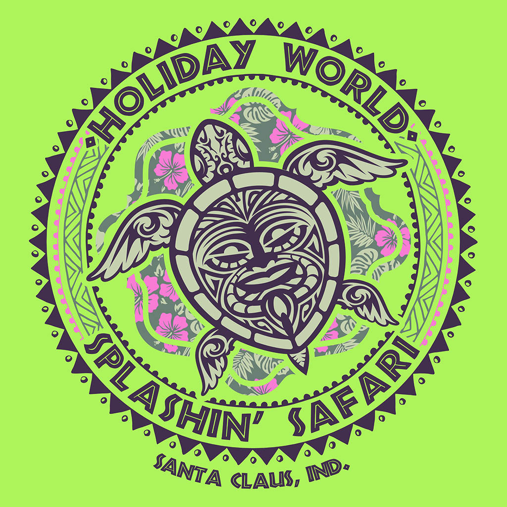 Tiki Turtle Holiday World T-Shirt Design