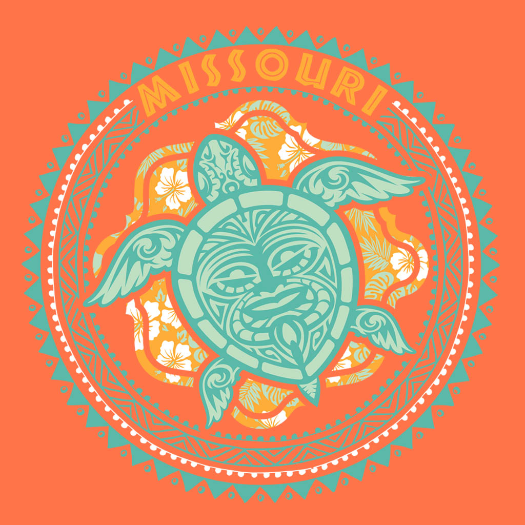 Missouri Tiki Turtle Front D01996MOTURT