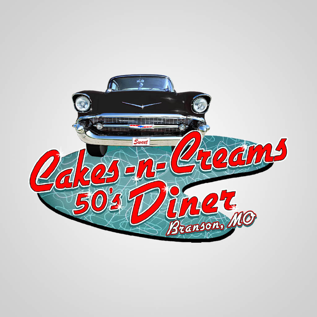 Cakes-N-Creams 50's Diner Chest Emblem T-Shirt Design D02316CAKECE