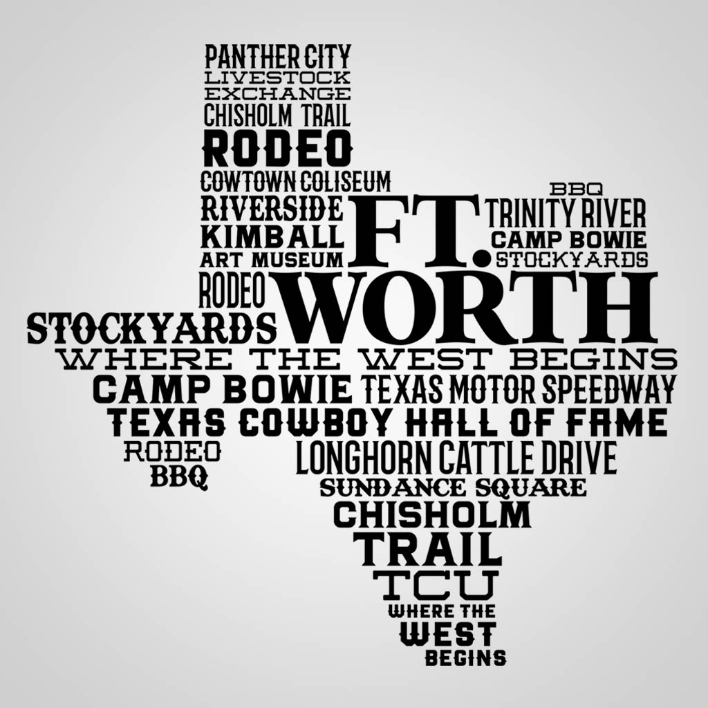 Texas Map Destinations Design D03851TEXMAP