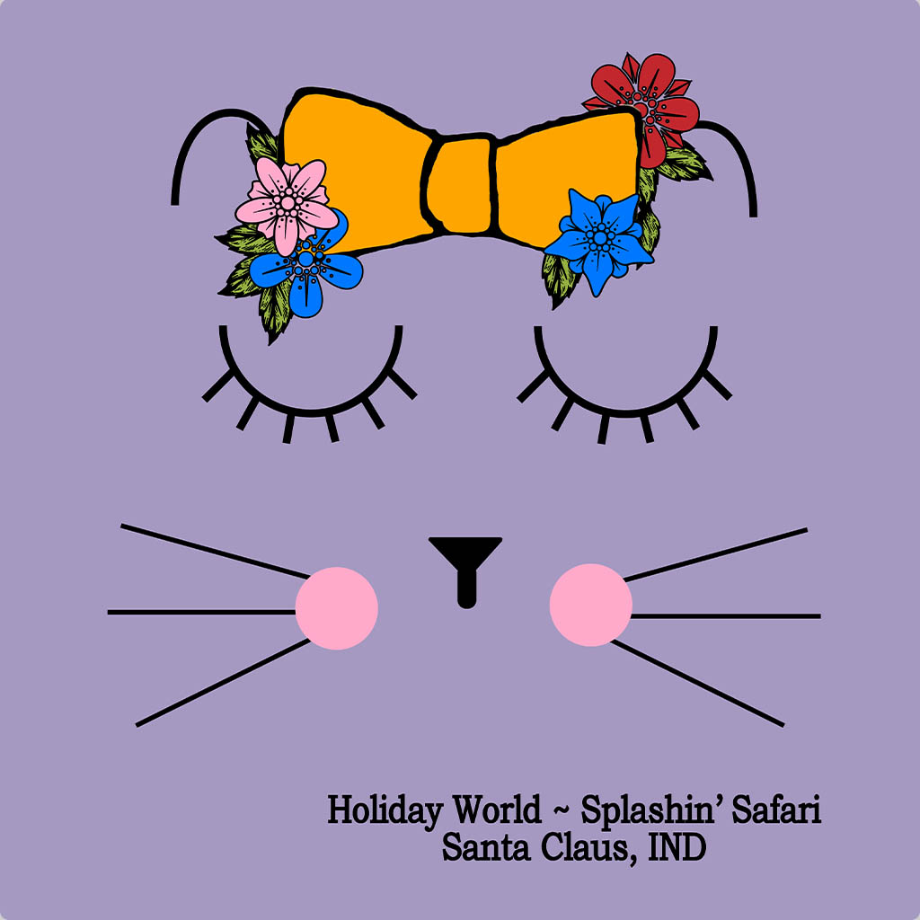 Holiday World Kitty Cat Face T-Shirt Design D04014HWKITY