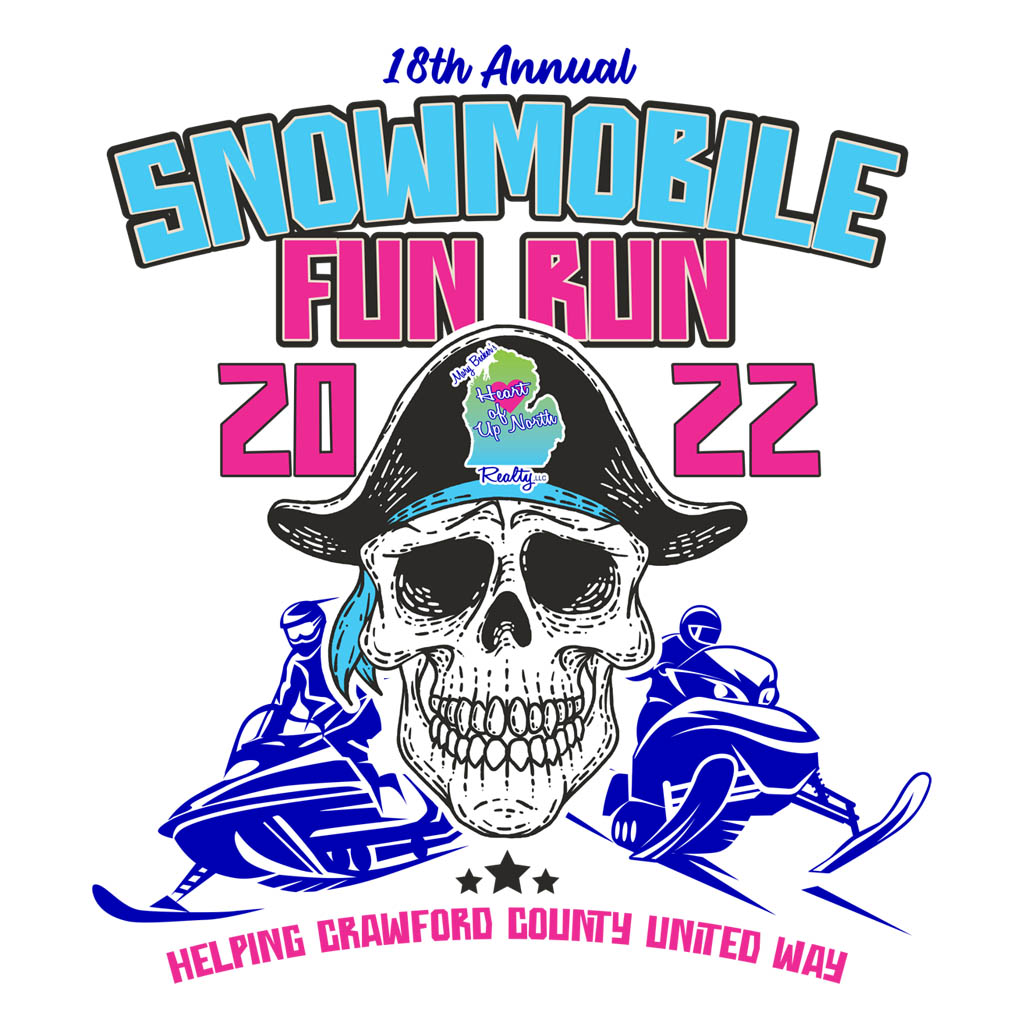 Snowmobile Fun Run Left Chest T-Shirt Design