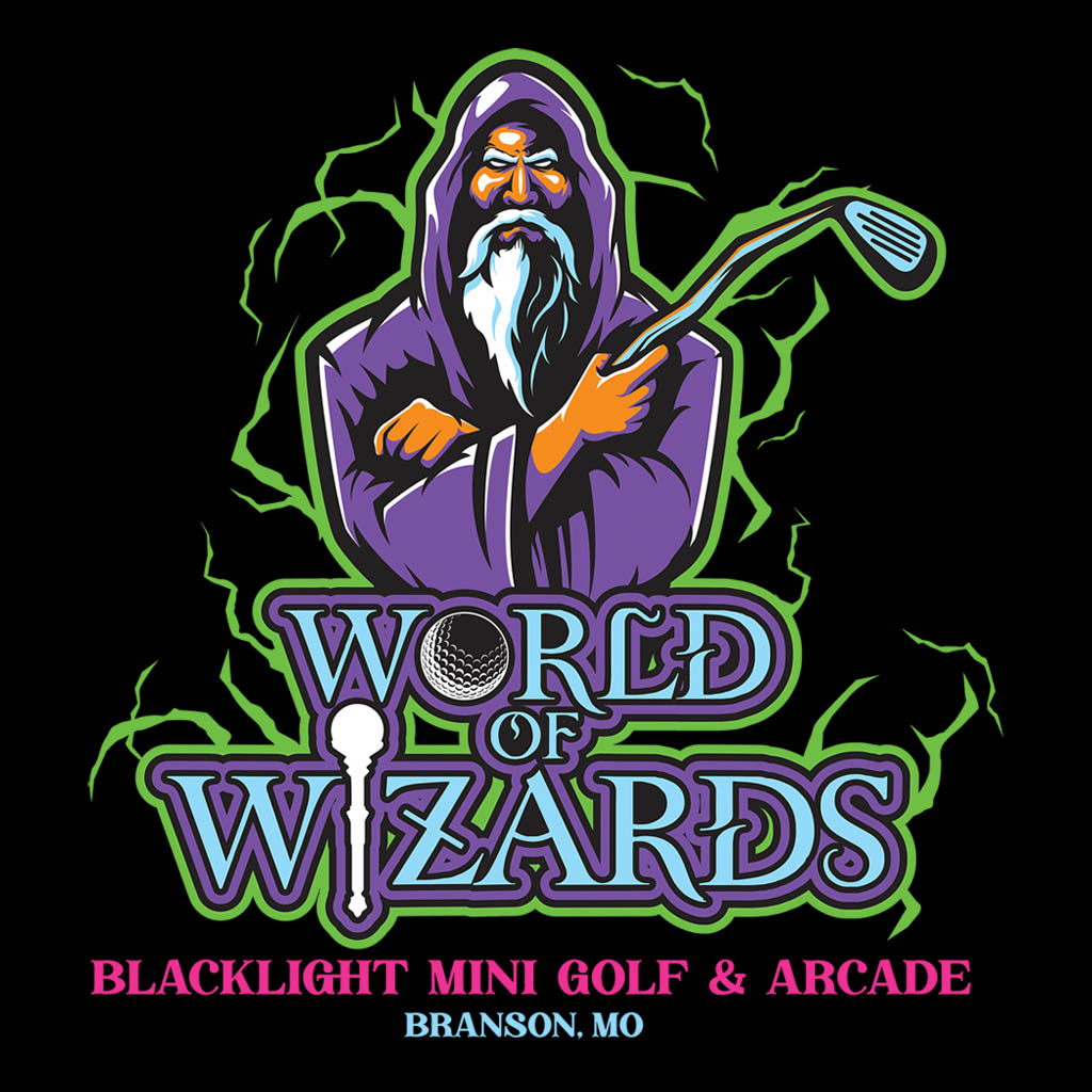 World of Wizards Mini Golf Wizard T-Shirt Design