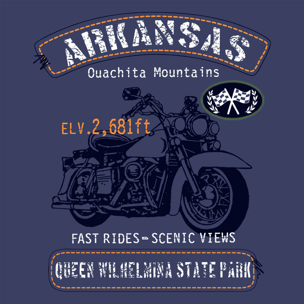 Queen Wilhelmina State Park Arkansas T-Shirt Design D04129QUENWL