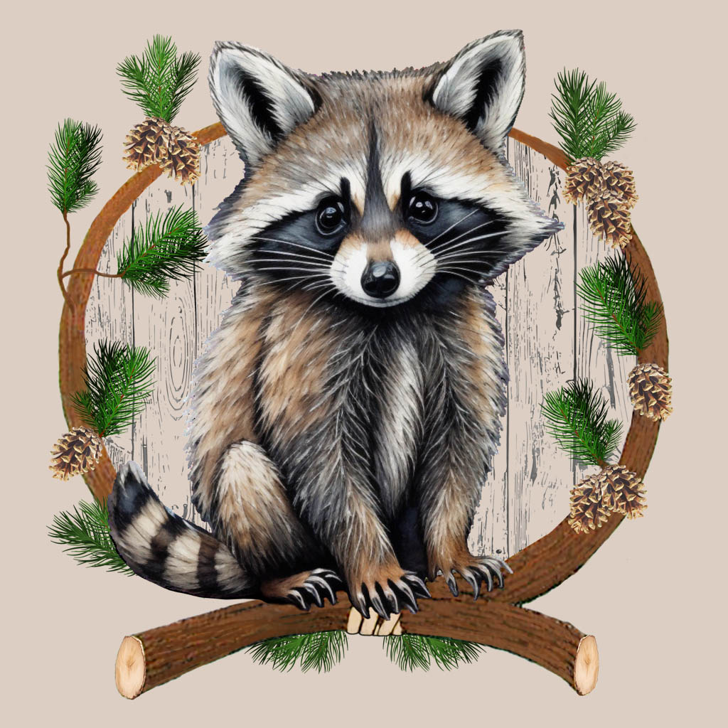 Raccoon Inside A Wreath T-Shirt Design D04378RACCON