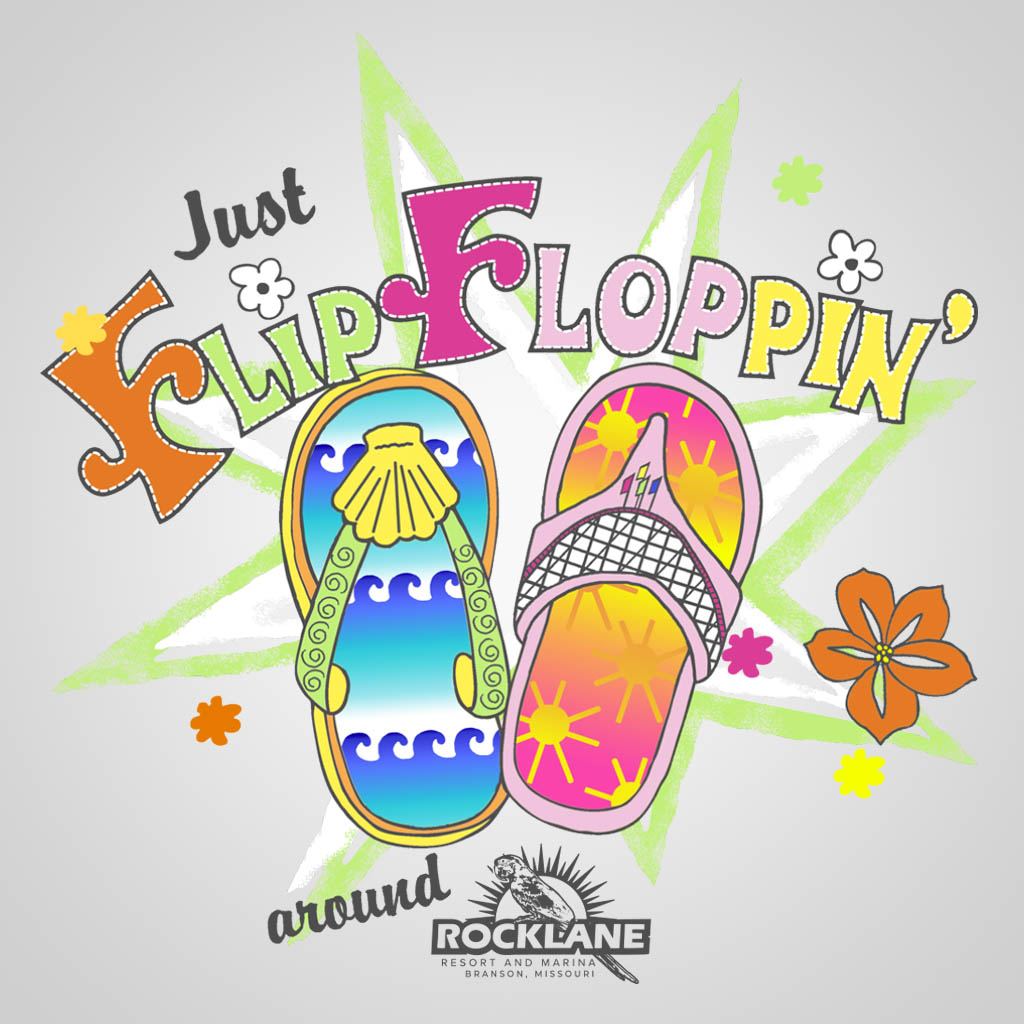 Just Flip Floppin Rock Lane Resort T-Shirt Design D04474FFRCLN