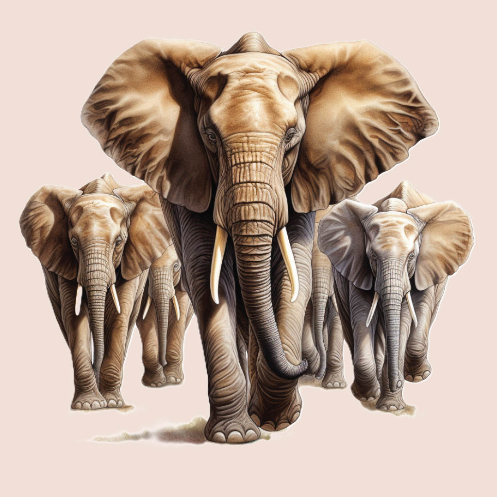 Elephants T-Shirt Design D04531ELEPHT