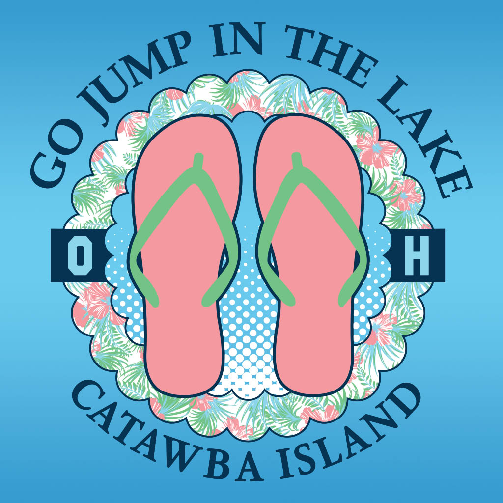 Go Jump in the Lake Catawba Island T-Shirt Design D04602GJMPCA