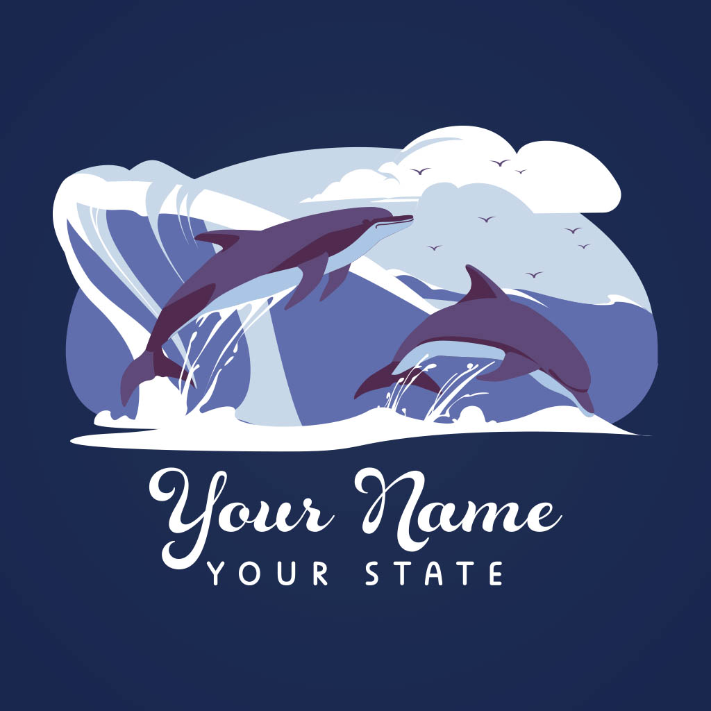 Dolphins ND T-Shirt Design D04667DOLPHN