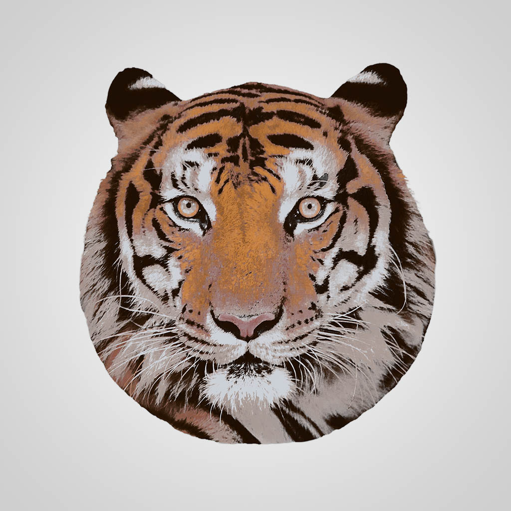 Tiger Face Rounded T-Shirt Design D04705TGRRND