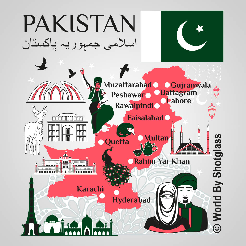 Pakistan Map With Icons GMC Design GMC01844