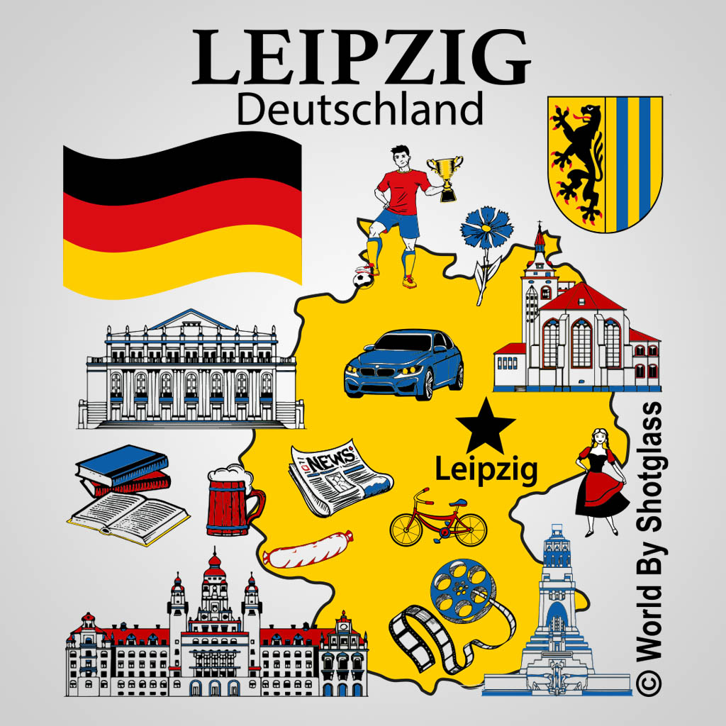 Leipzig Map With Icons GMC Design GMC01903