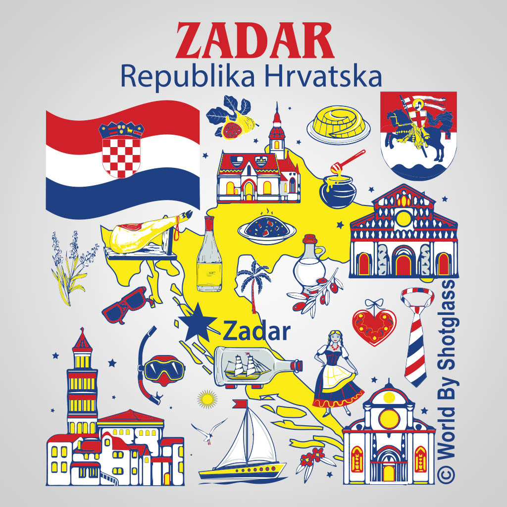 Zadar Map With Icons GMC Design GMC01944