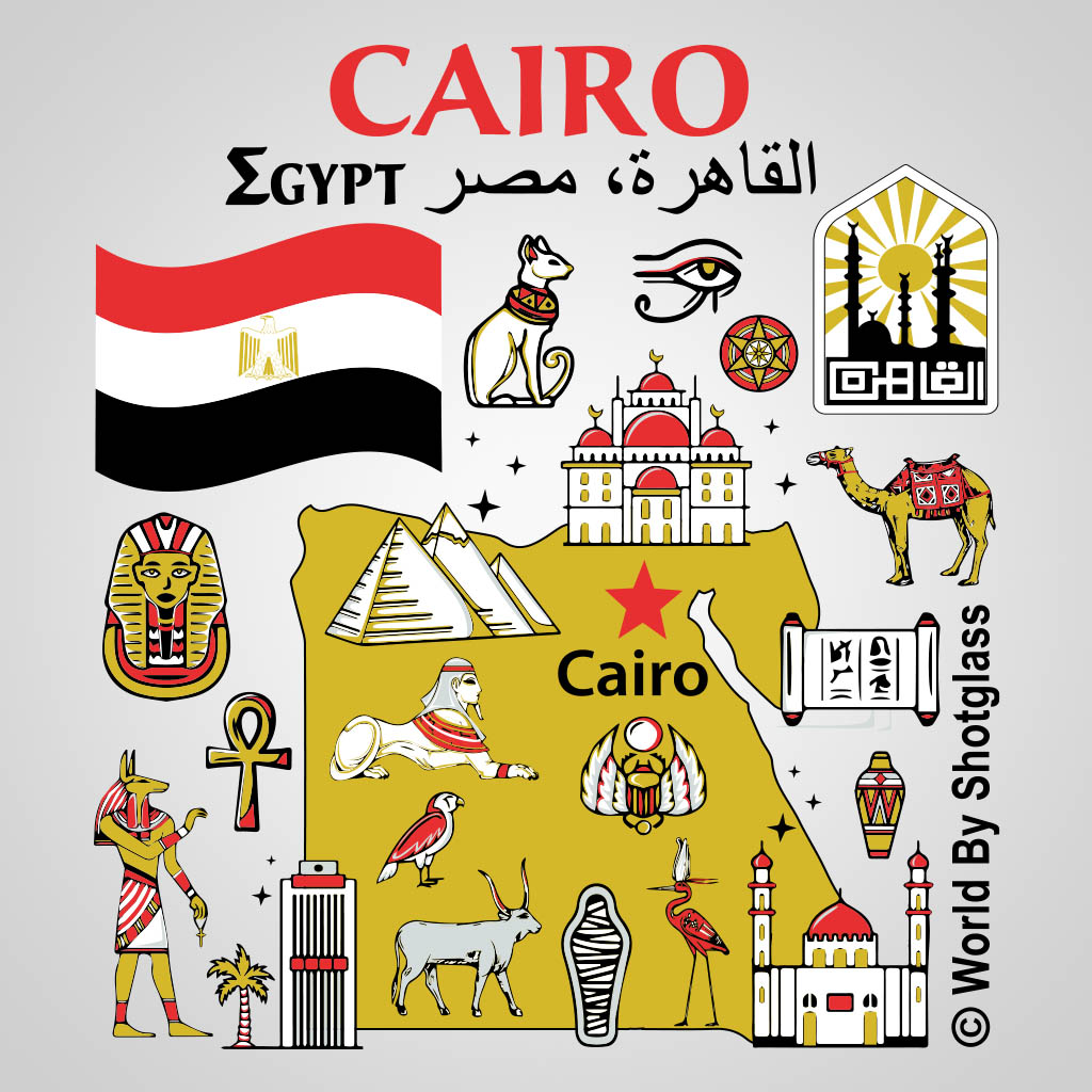 Cairo Eygypt Map With Icons GMC Design GMC01972