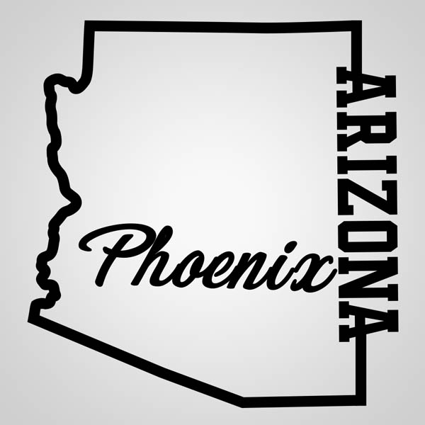 Map Outline of Phoenix, Arizona GPC14657