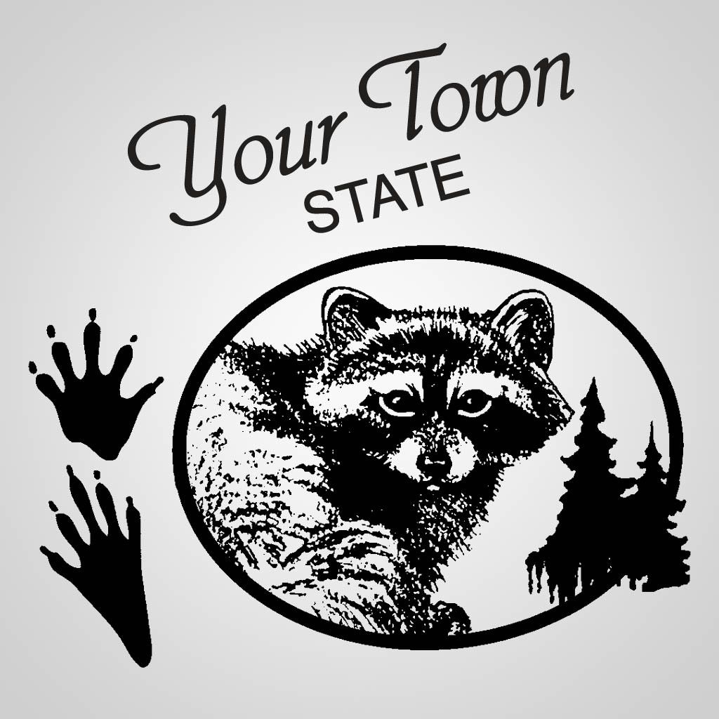 Raccoon Head & Tracks GPX Design GPX01128