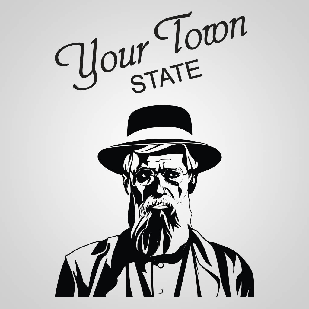 Amish Bearded Man With Name Drop GPX Design GPX01568