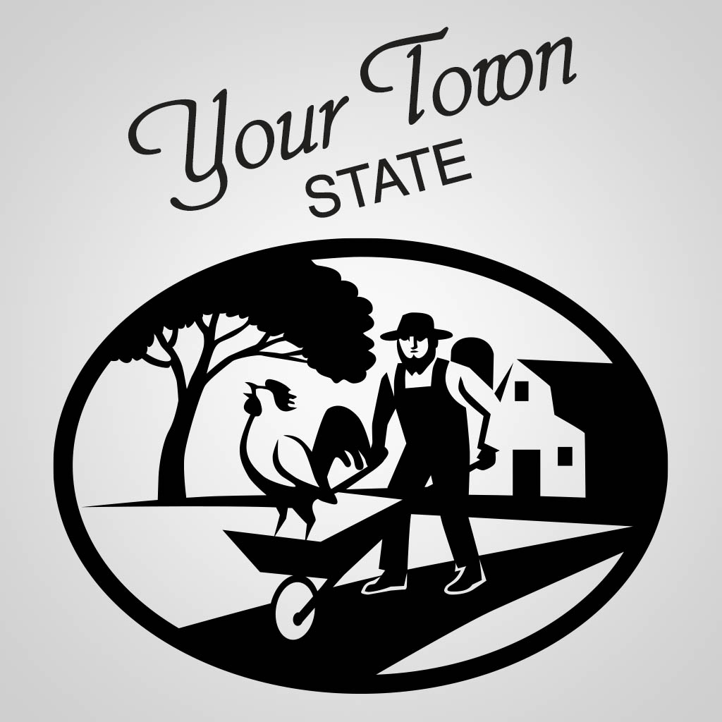 Amish Farmer With Rooster With Name Drop GPX Design GPX01570