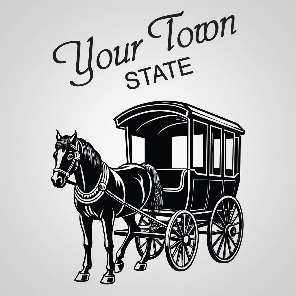 Amish Wagon And Horse With Name Drop GPX Design GPX01576