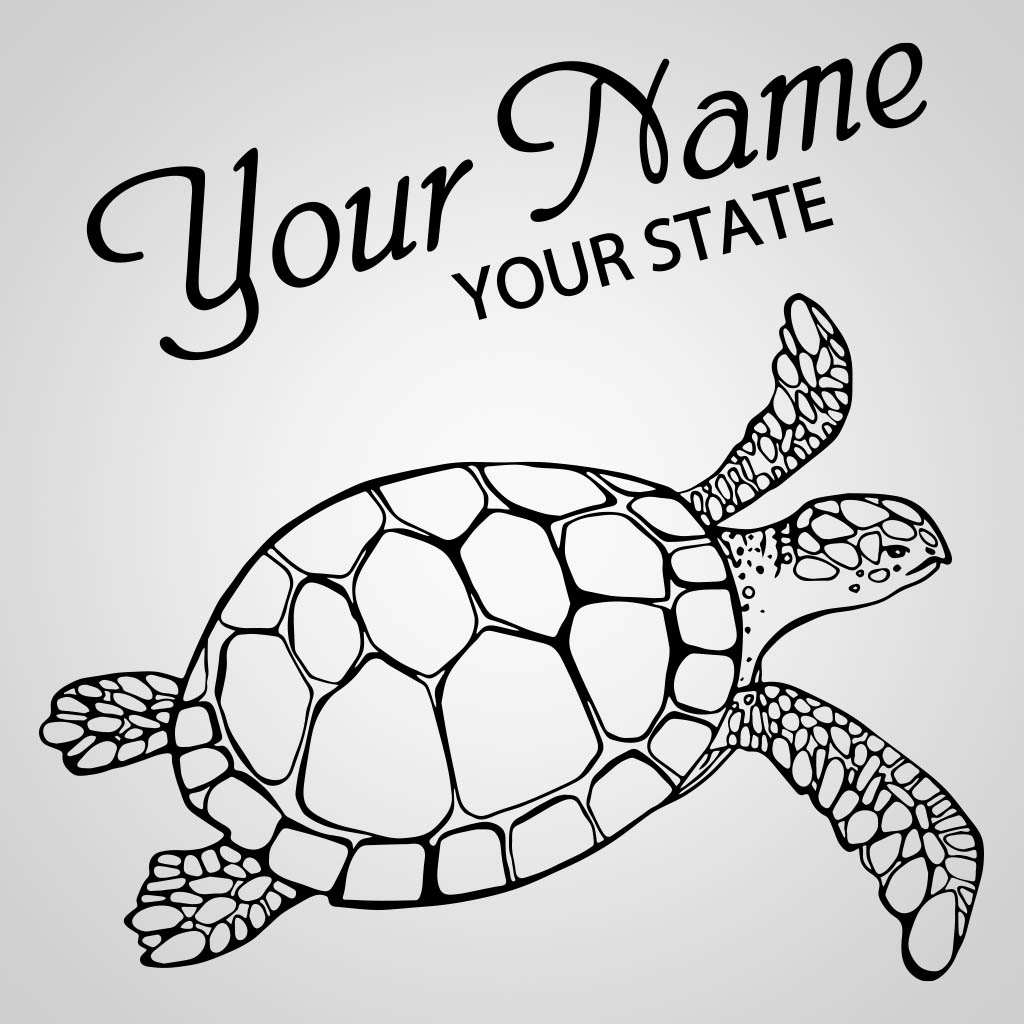 Sea Turtle With Name Drop GPC Design
