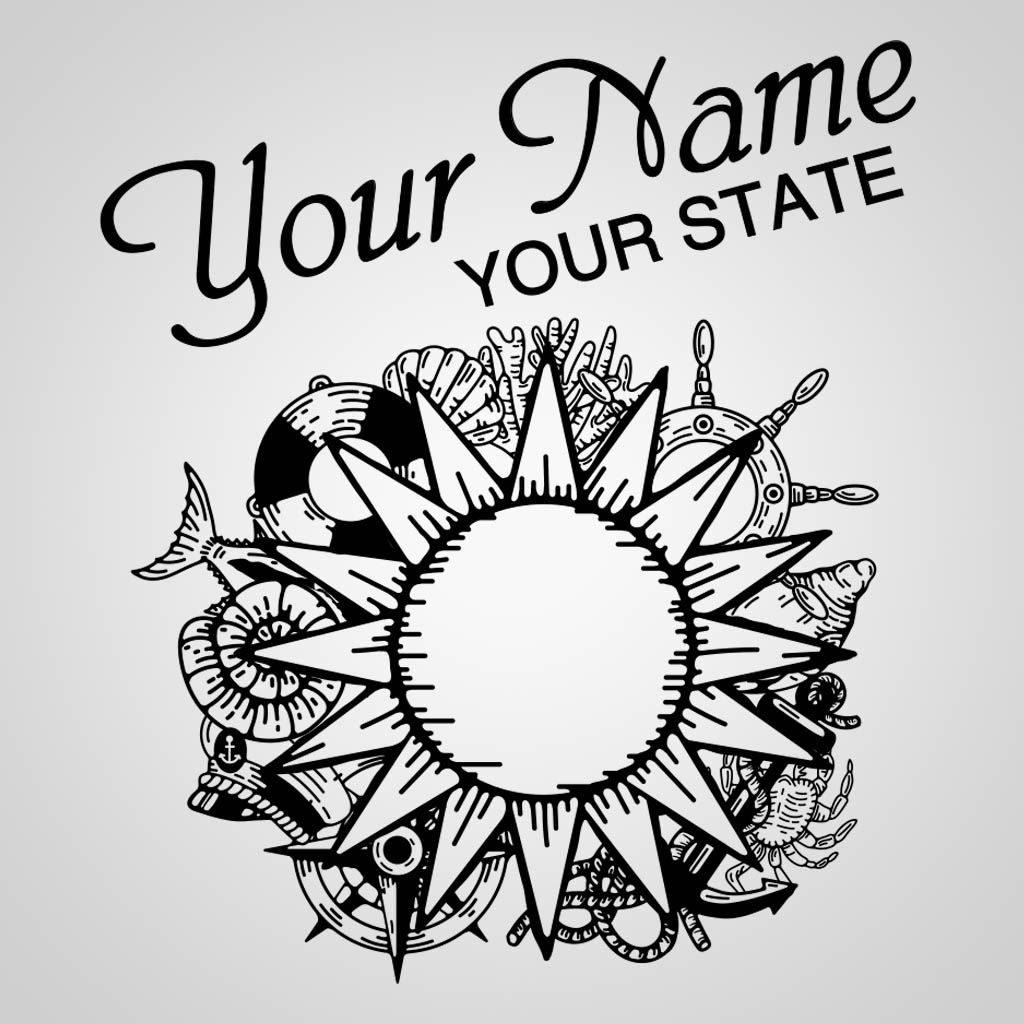 Nautical Sun with Name Drop GPX Design GPX01685