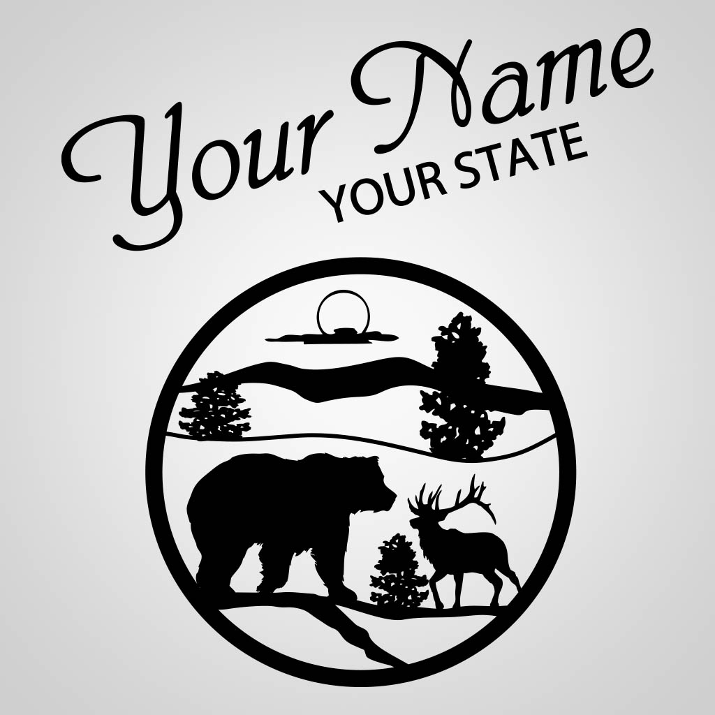 Circle With Bear & Elk GPX Design GPX01735