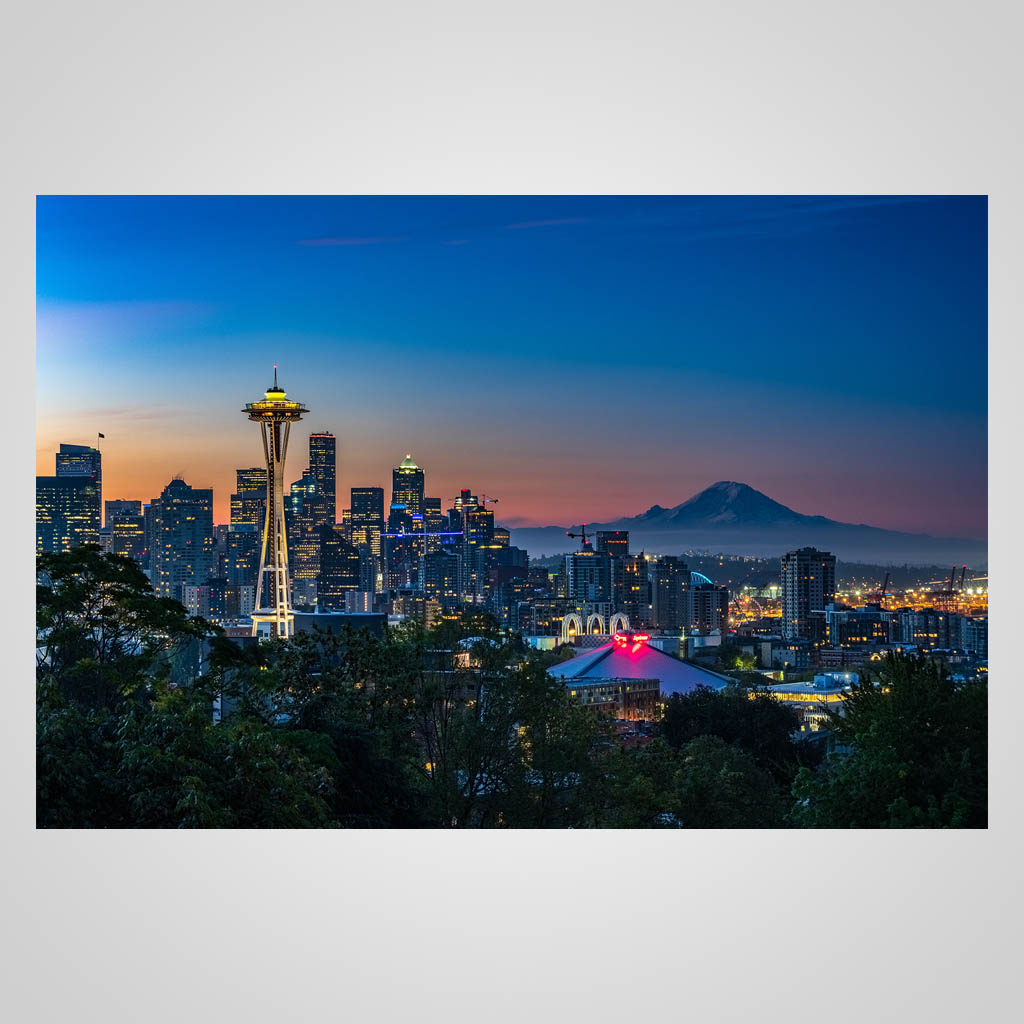 Seattle Night Skyline JMC Design JMC00217