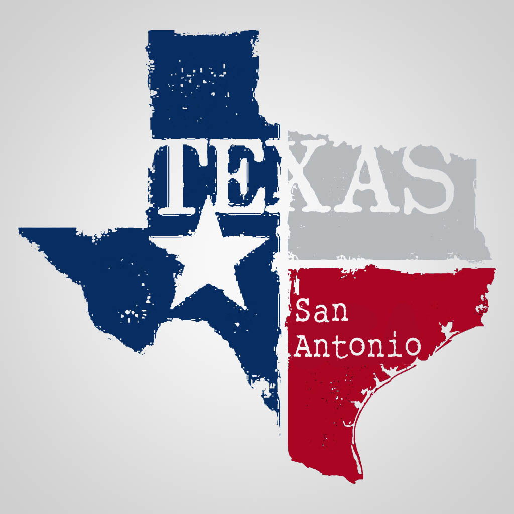 Texas Map San Antonio JMC Design JMC00224