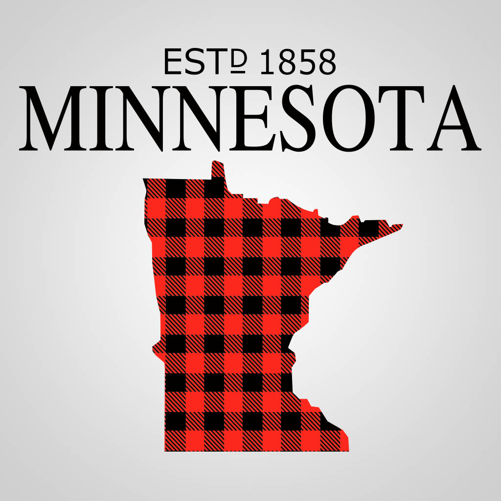 Minnesota Buffalo Plaid Map JMC Design JMC00242
