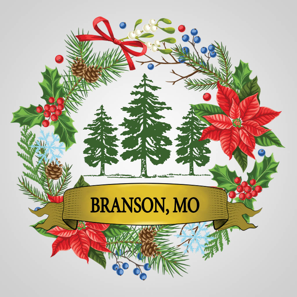 Evergreen Trees inside Wreath With Branson MO JMC Design JMC00574