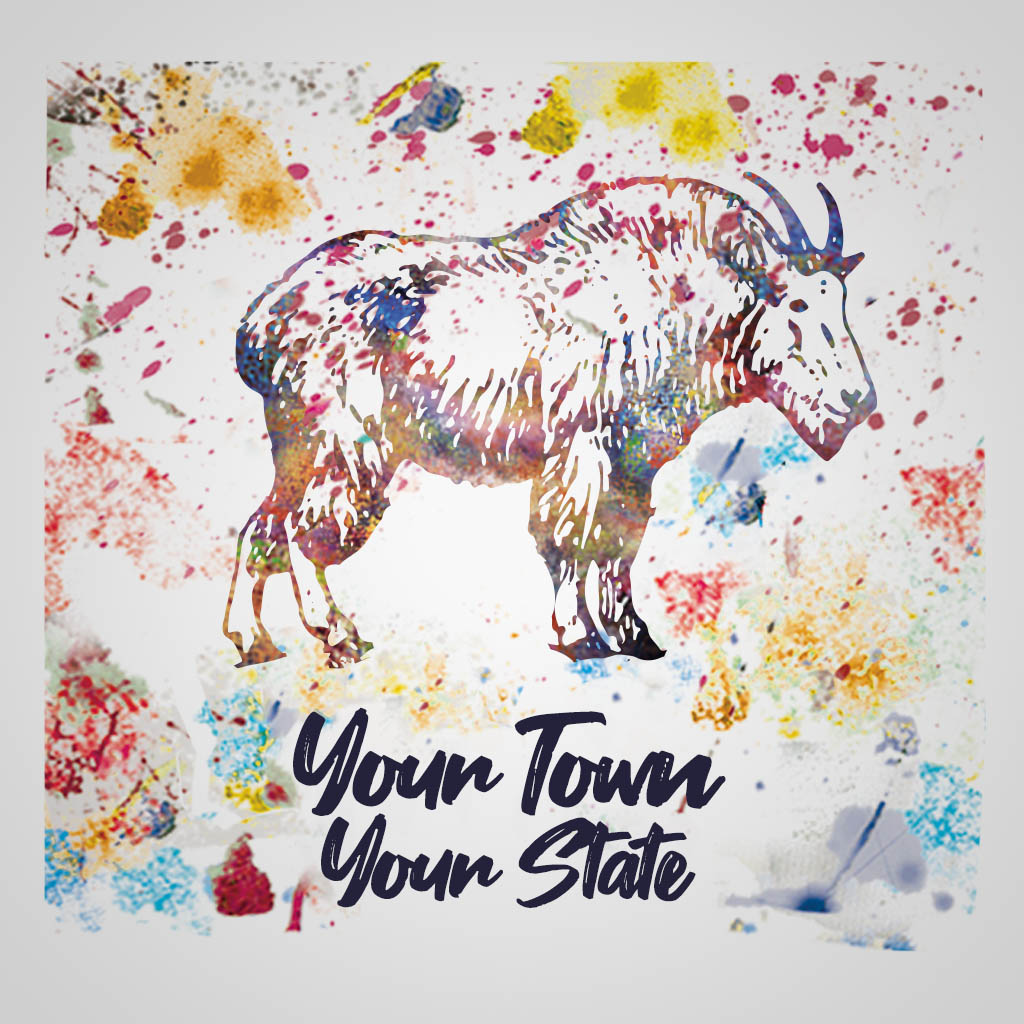 Watercolor Mountain Goat JMS Design JMS00369