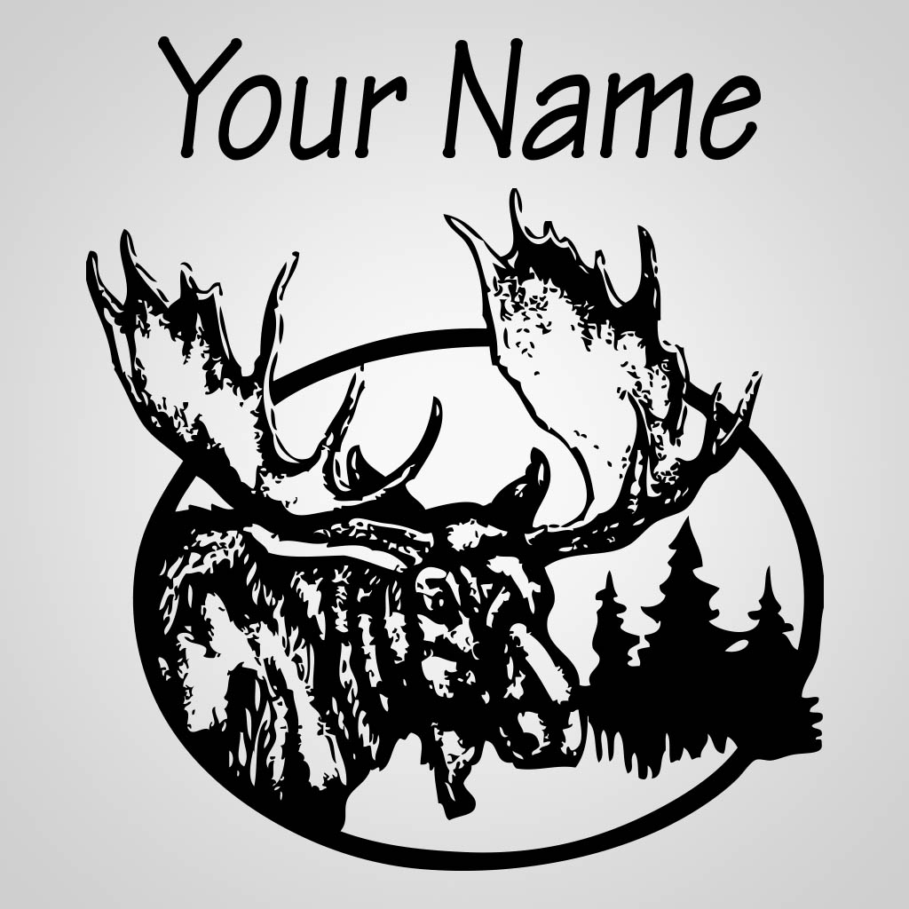 Moose In Oval JPS Design JPS00026