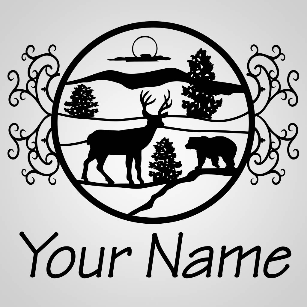 Deer Bear Moon Silhouette JPS Design JPS00047