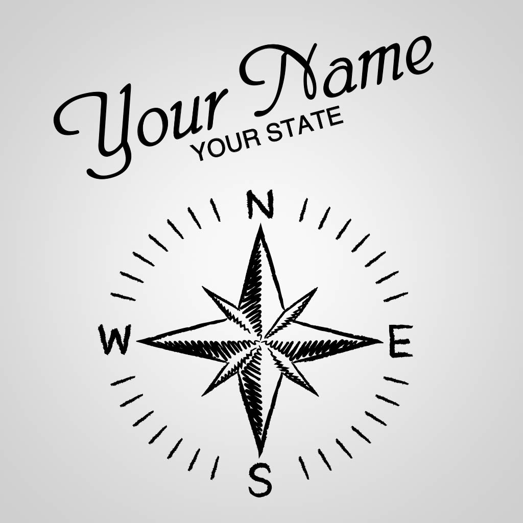 Compass With Name Drop JPS Design JPS00320