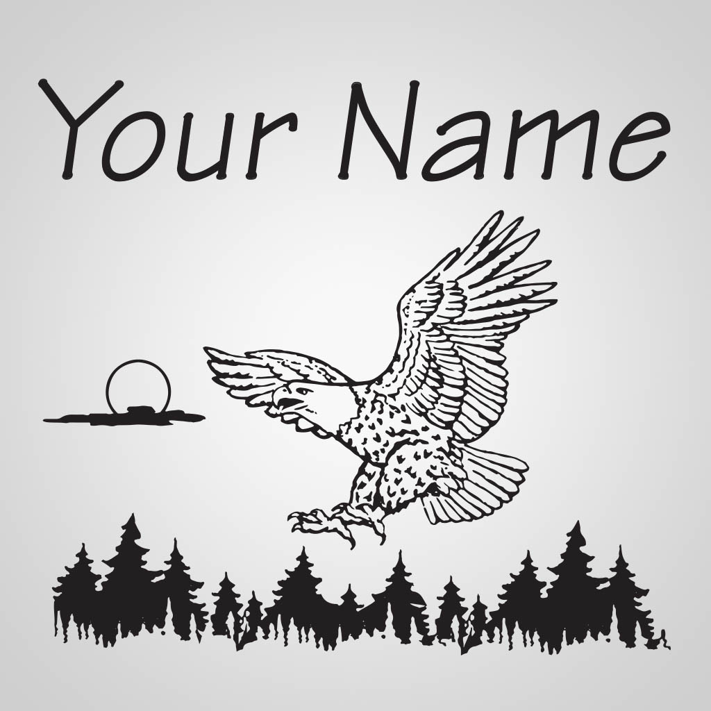 Eagle Illustration With Name Drop JPS Design JPS00338