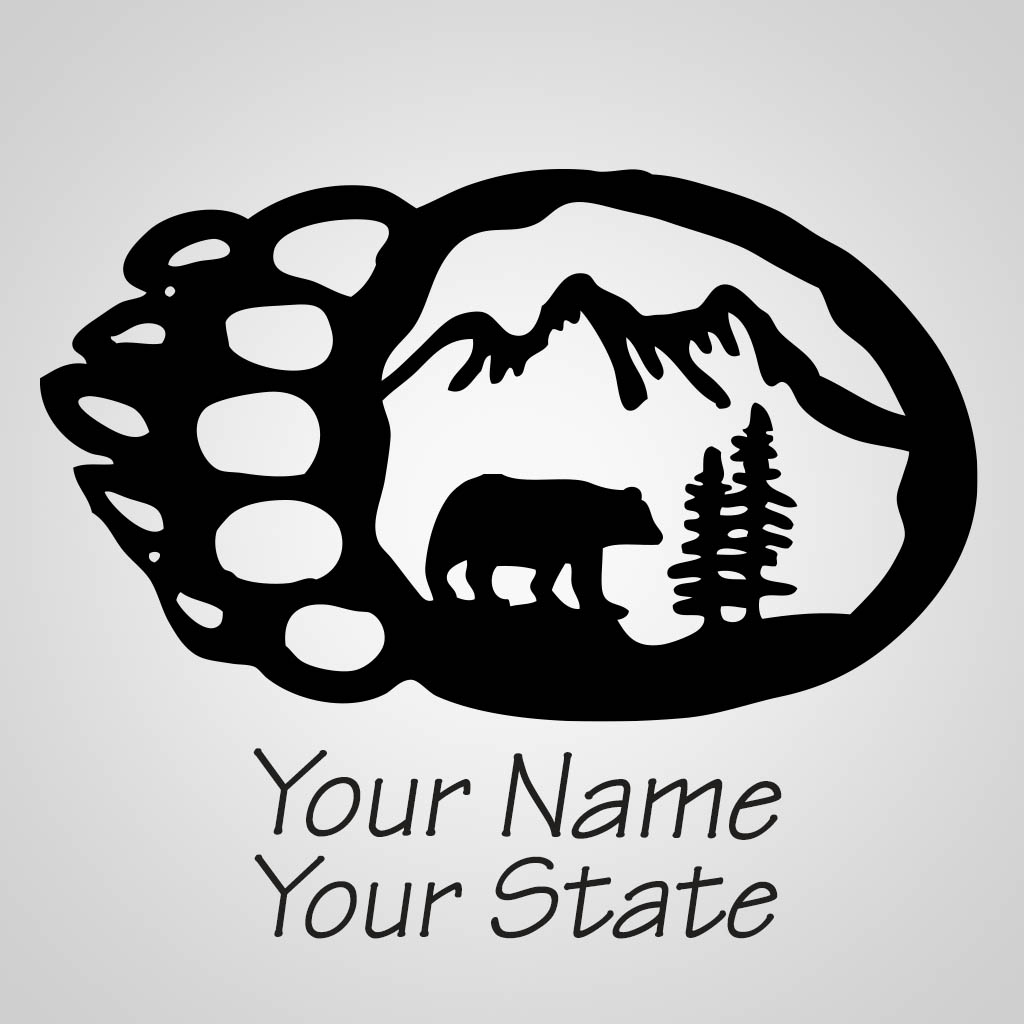 Bear Paw With Name Drop JPS Design