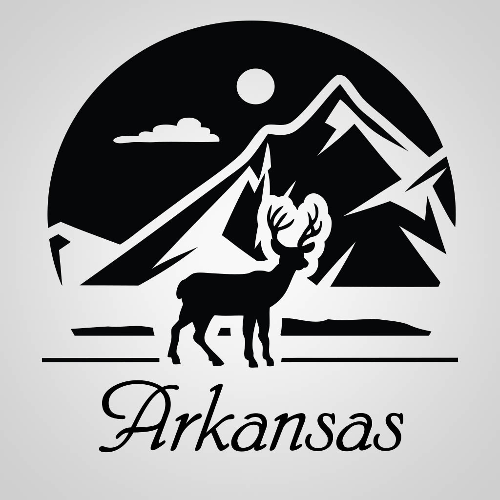 Deer Silhouette With Mountains JPS Design
