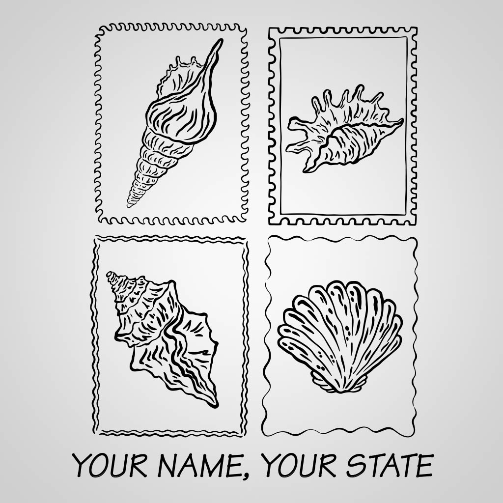 Shell Collage Name Drop JPS Design JPS00381