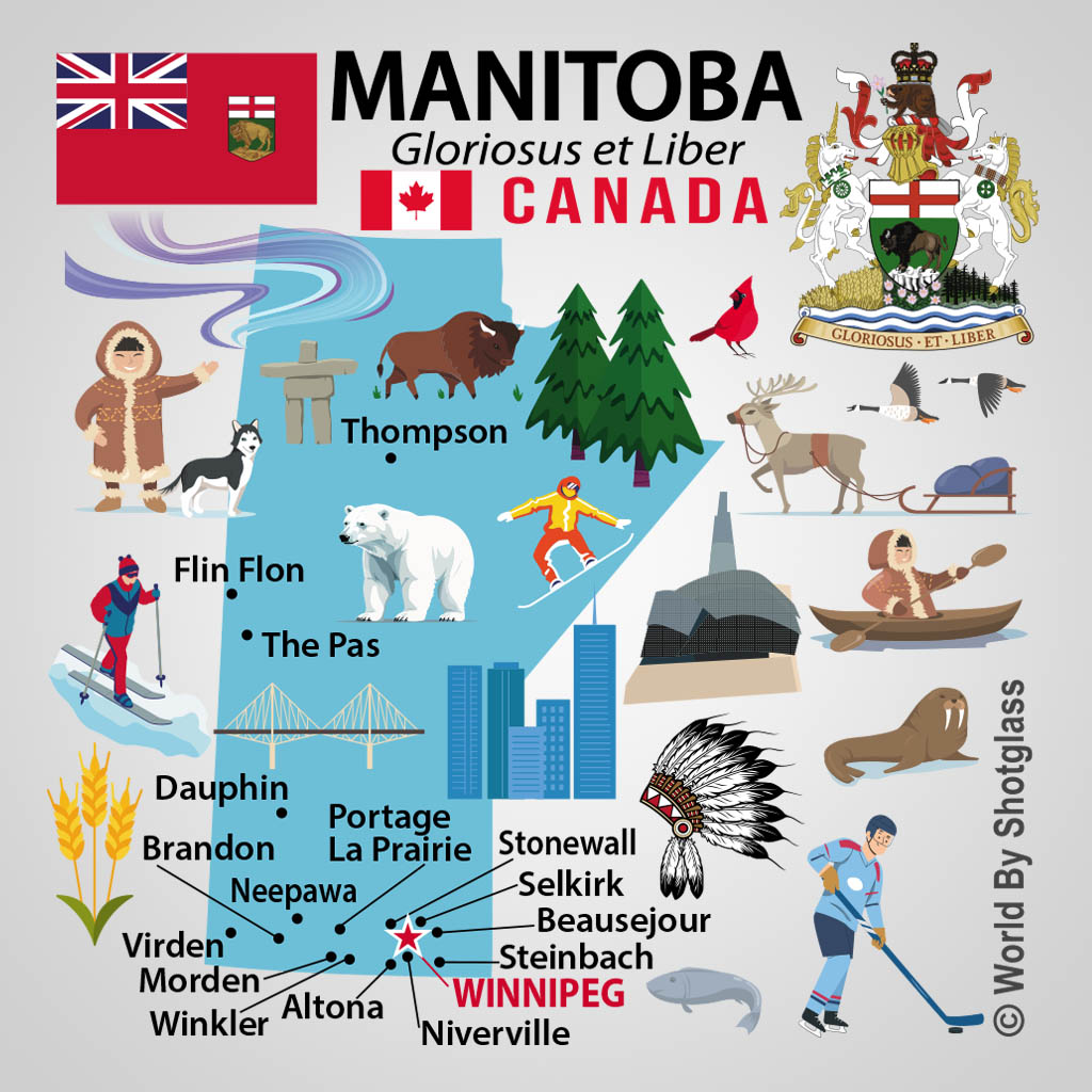 Manitoba Canada Map Collage UMC Design UMC01053