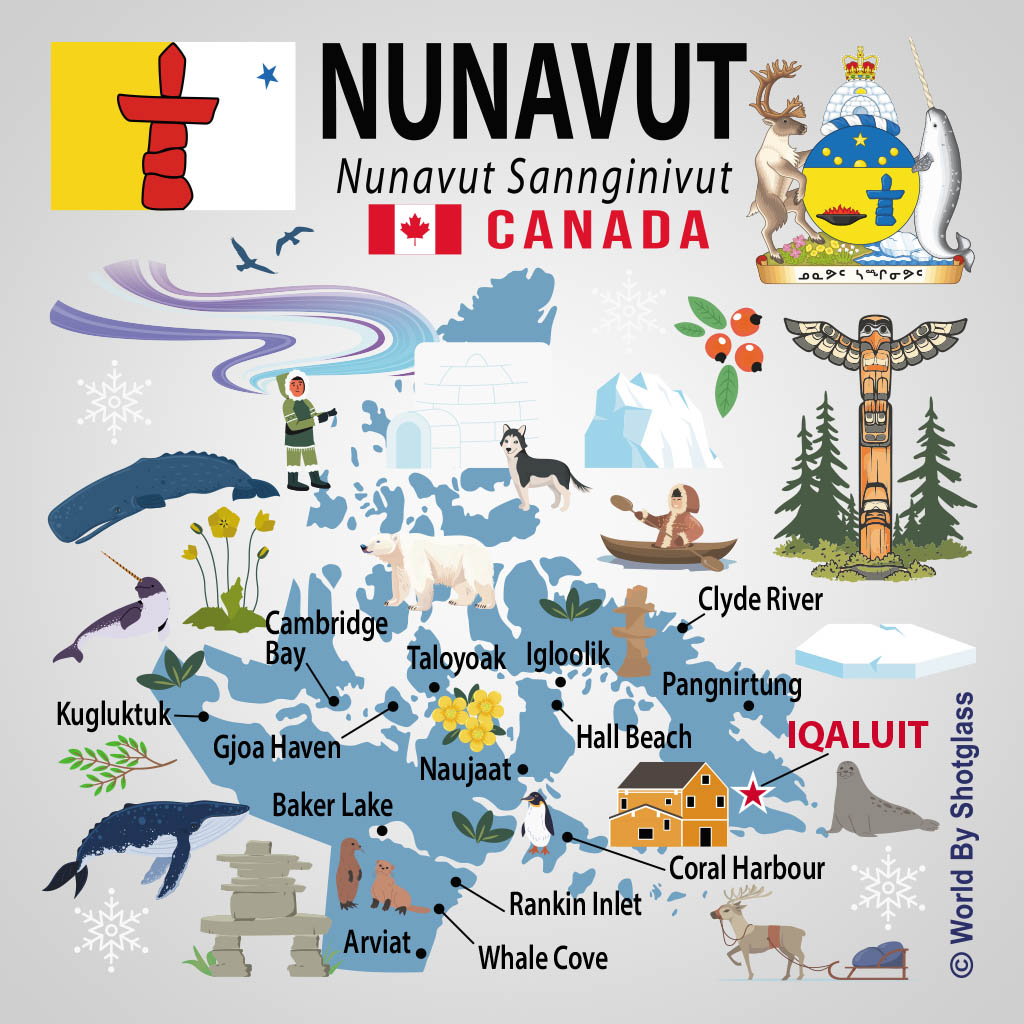 Nunavut Canada Map With Icons UMC Design UMC01172