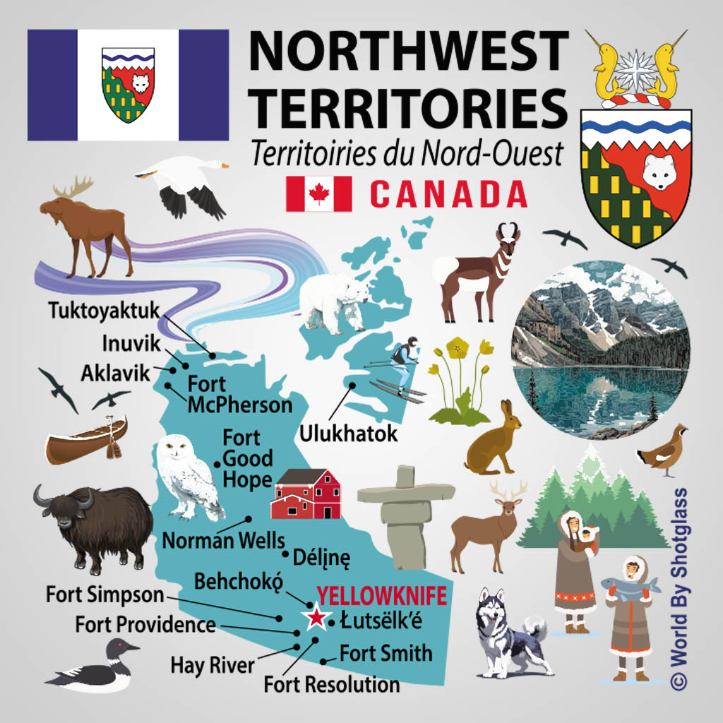 Northwest Territories Canada Map With Icons UMC Design UMC01174