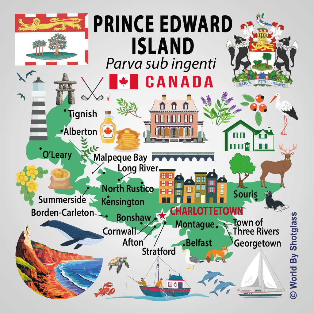 Prince Edward Island Canada Map With Icons UMC Design UMC01175